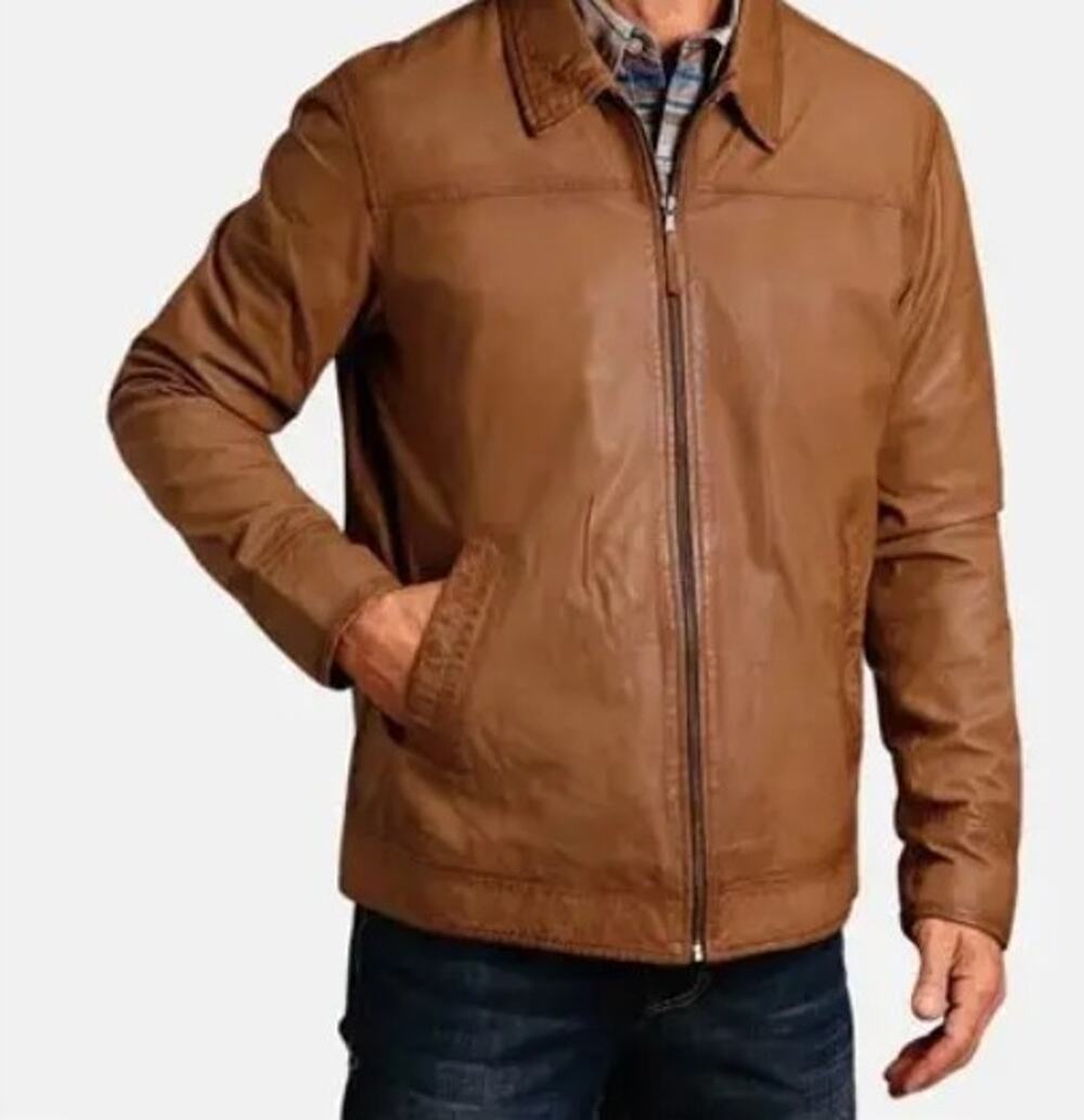 C22 McGregor Jacket Men Large Brown Harrington Drizzler Swing Coat 90s Sz46